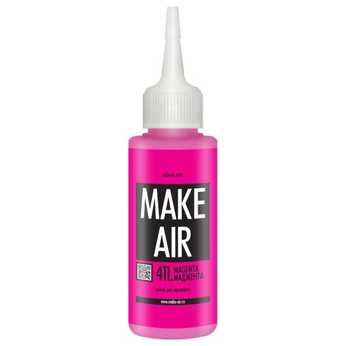 Краска для аэрографии MAKE AIR 411, 60мл, цвет маджента, magenta фото