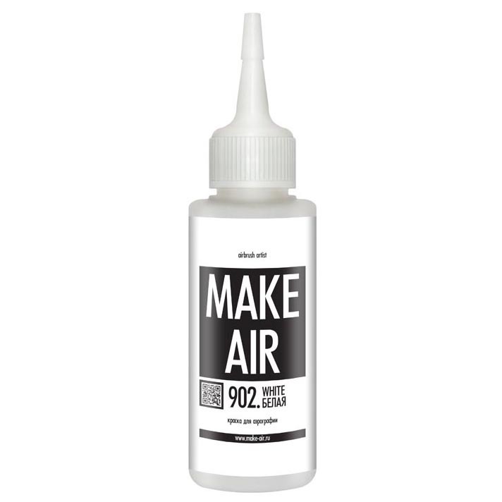 Краска для аэрографии MAKE AIR 902, 60мл, цвет белый, white фото