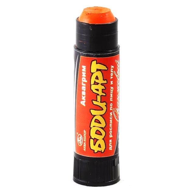 Аквагрим Боди-Арт, карандаш стик 15г, оранжевый фото