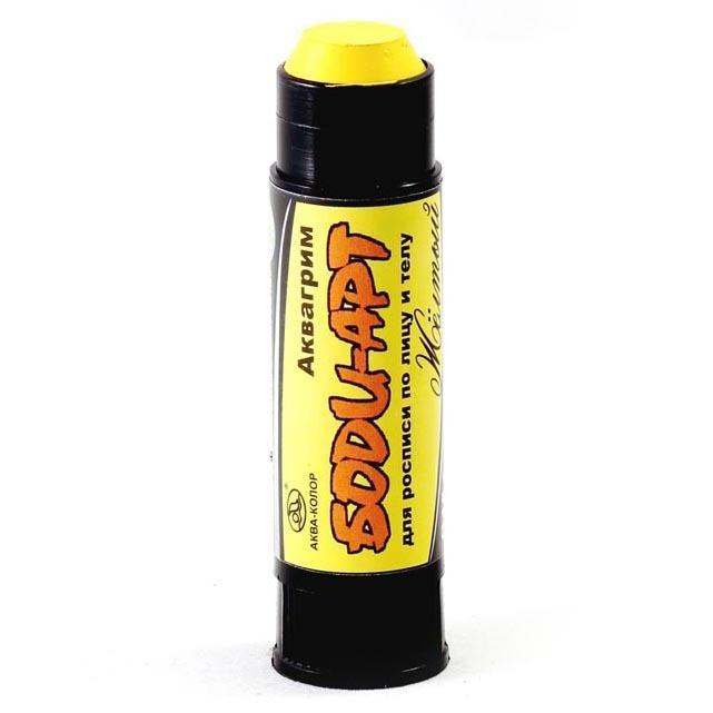 Аквагрим Боди-Арт, карандаш стик 15г, желтый фото
